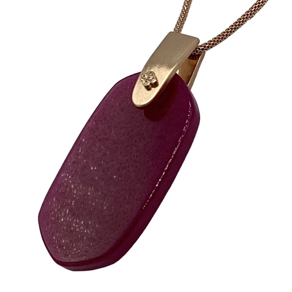 Kendra Scott • Inez Pendant Necklace • Rose Gold Maroon Jade Illusion Slider